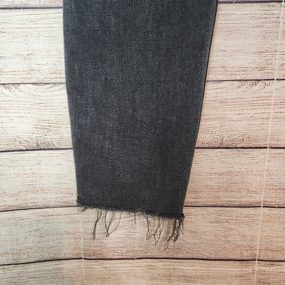 Gap True Skinny Mid Rise Black Jeans Button Zipper Raw Hem Pant Legs Size 34/18R - Picture 8 of 13